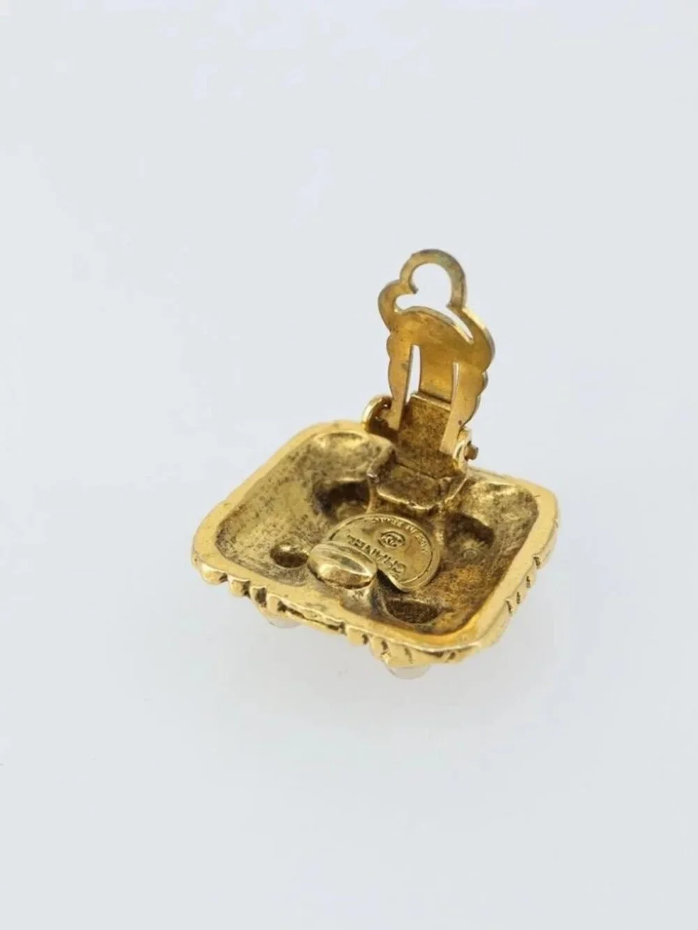 CHANEL Earring metal Gold CC Auth ka1109 - Picture 6 of 11